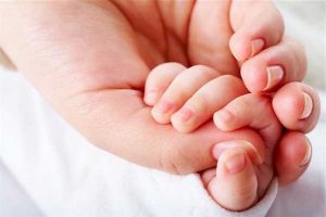 custody - photo of baby's hand in parents
